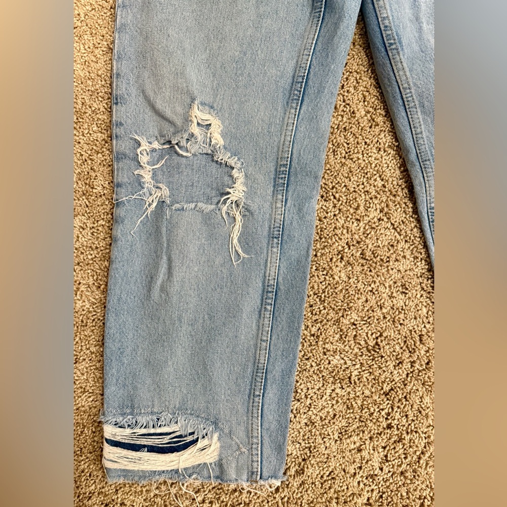 BDG Urban Outfitters PAX Distressed Straight Leg Jeans W29 High Rise Raw Hem - Picture 3 of 5